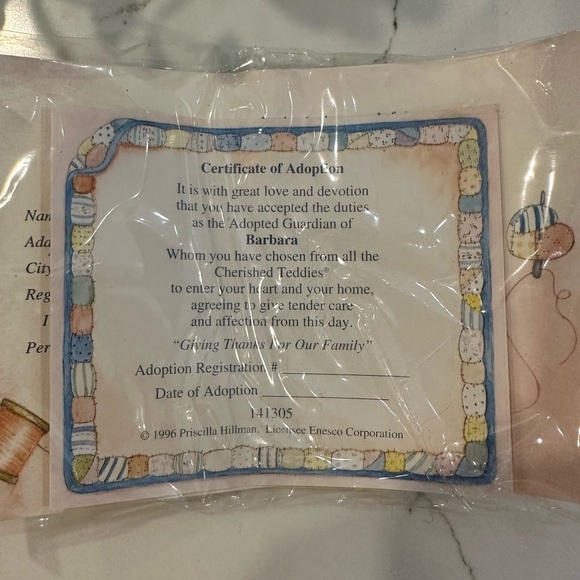 VTG Cherished Teddies Barbara Thanksgiving Bear 1996 NIB Collectible 141305 - Picture 8 of 9